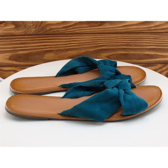 Old Navy Size 10 Sandal Slide Green‎ Fabric Women M - Picture 4 of 9